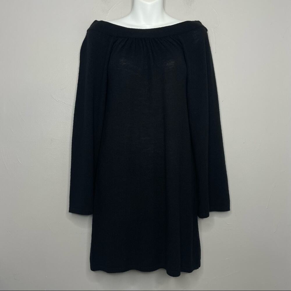 LILY MCNEAL Sweater Dress Womens XS Black Wool Warm Witchy Gothic LBD Minimalist